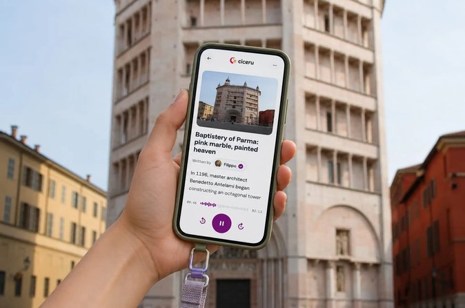 Tour a piedi guidato da Parma Painted Skies con audio e quiz