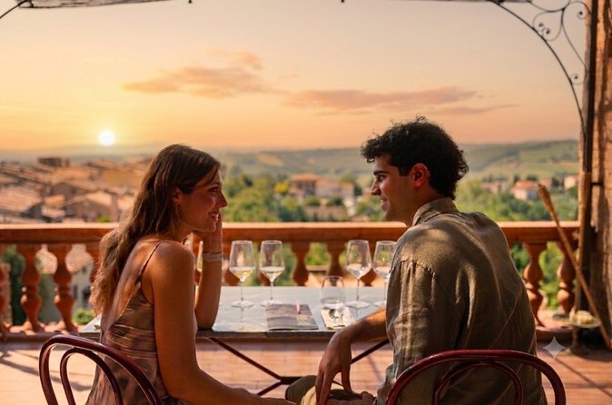 Cena e degustazione di vini al tramonto a San Gimignano